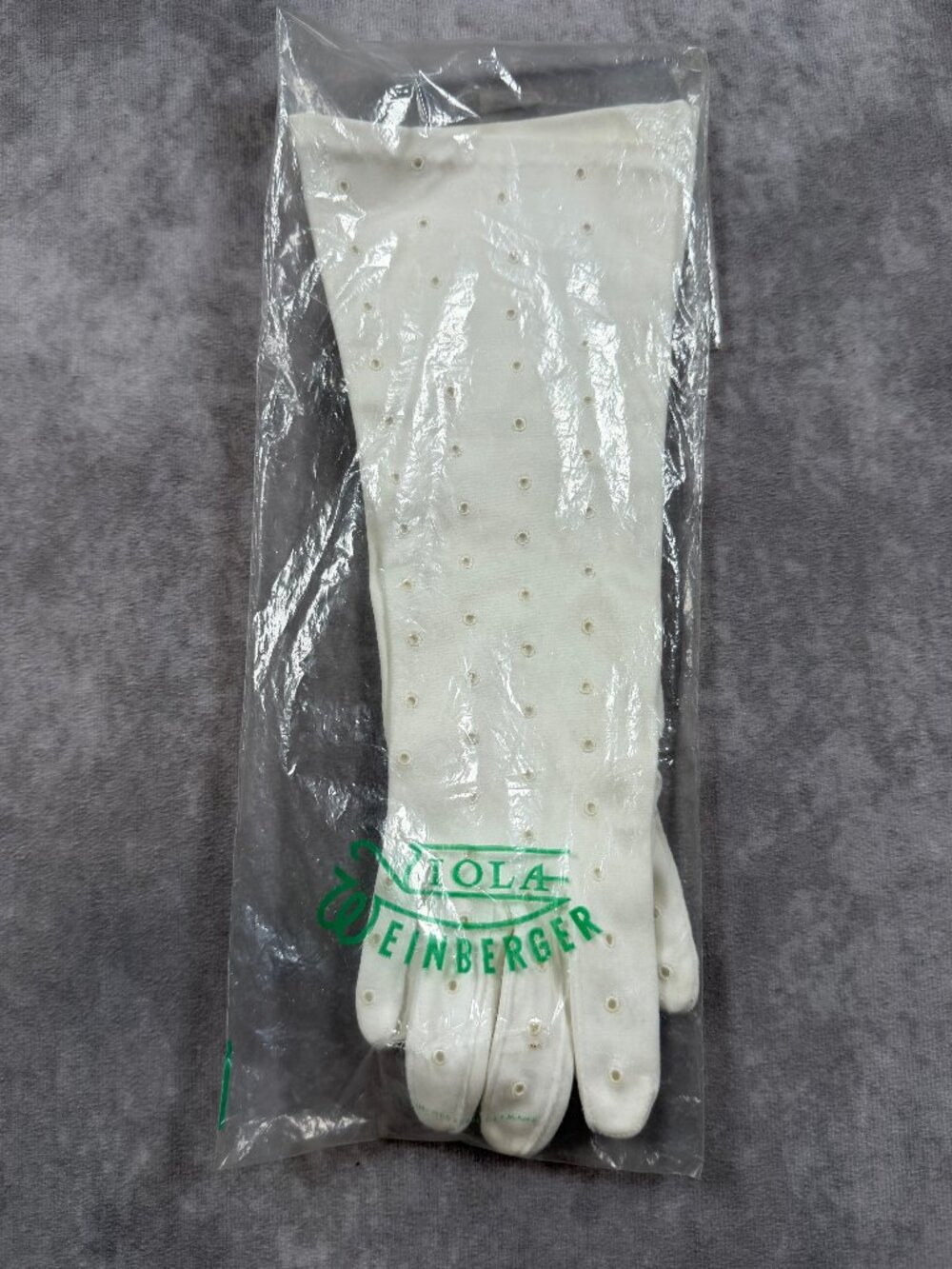 Viola Weinberger Vintage Women Opera Gloves Eyelet Ivory Size 7